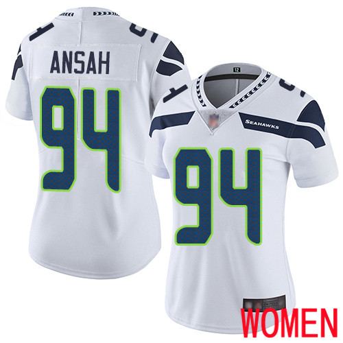 Seattle Seahawks Limited White Women Ezekiel Ansah Road Jersey NFL Football 94 Vapor Untouchable